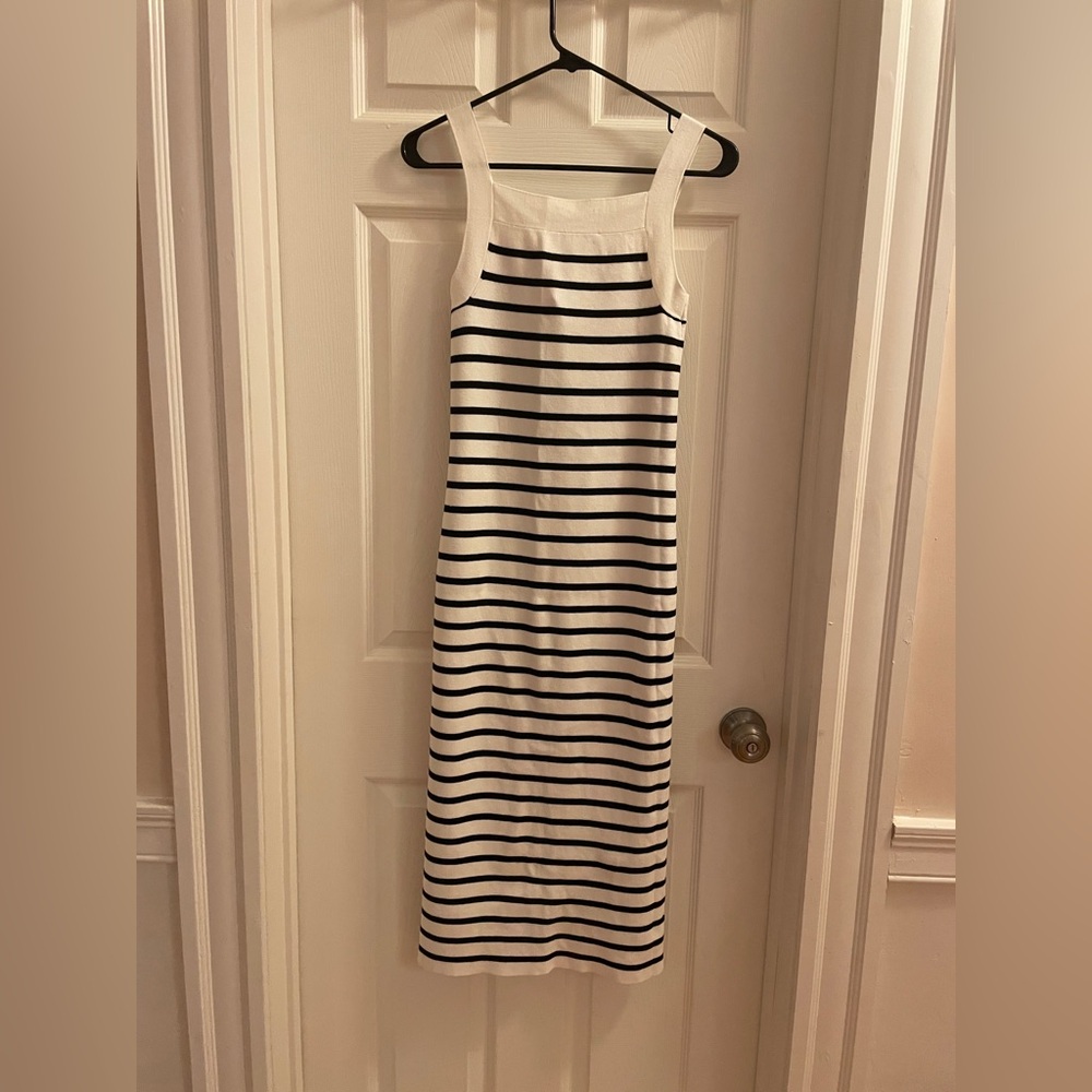 Loft Striped Sweater Midi Dress